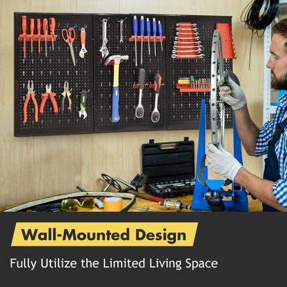 Pegboard Wall Organizer Kit with Drill Bit Storage Rack