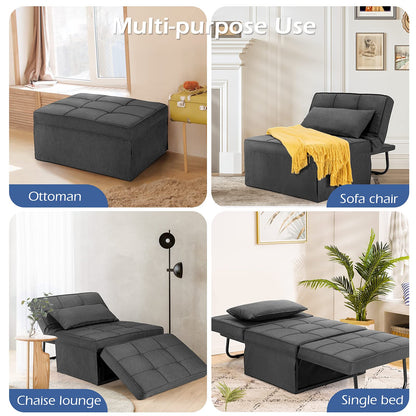 4 in 1 Convertible Sofa Bed with Adjustable Backrest