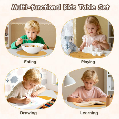 Flower-shaped Children Table Set with 2 Colorful Chairs and Stools