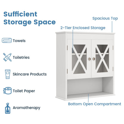 Wall Mounted Bathroom Cabinet with with 2 Acrylic Doors Medicine Cabinet