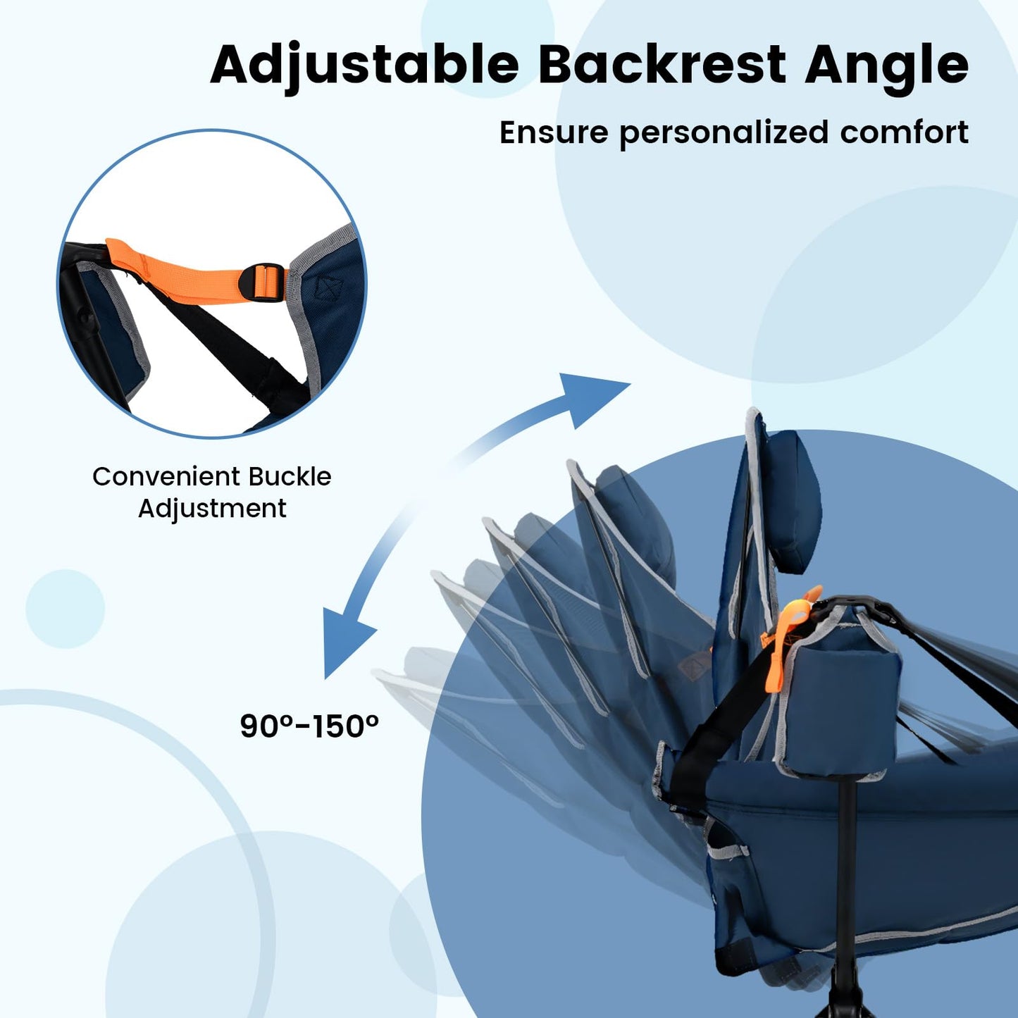 Folding Hammock Camping Chair with Adjustable Back Head Pillow
