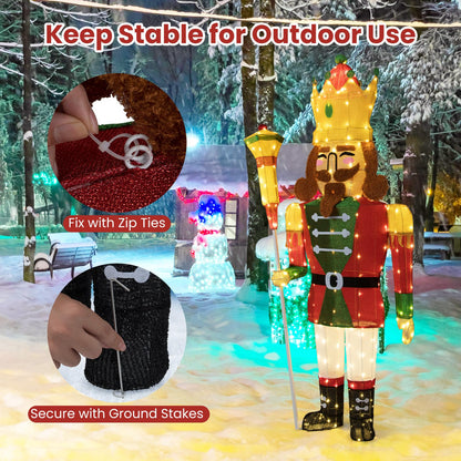 Lighted Nutcracker Soldier, Outdoor 3D Christmas Decoration with LED Lights
