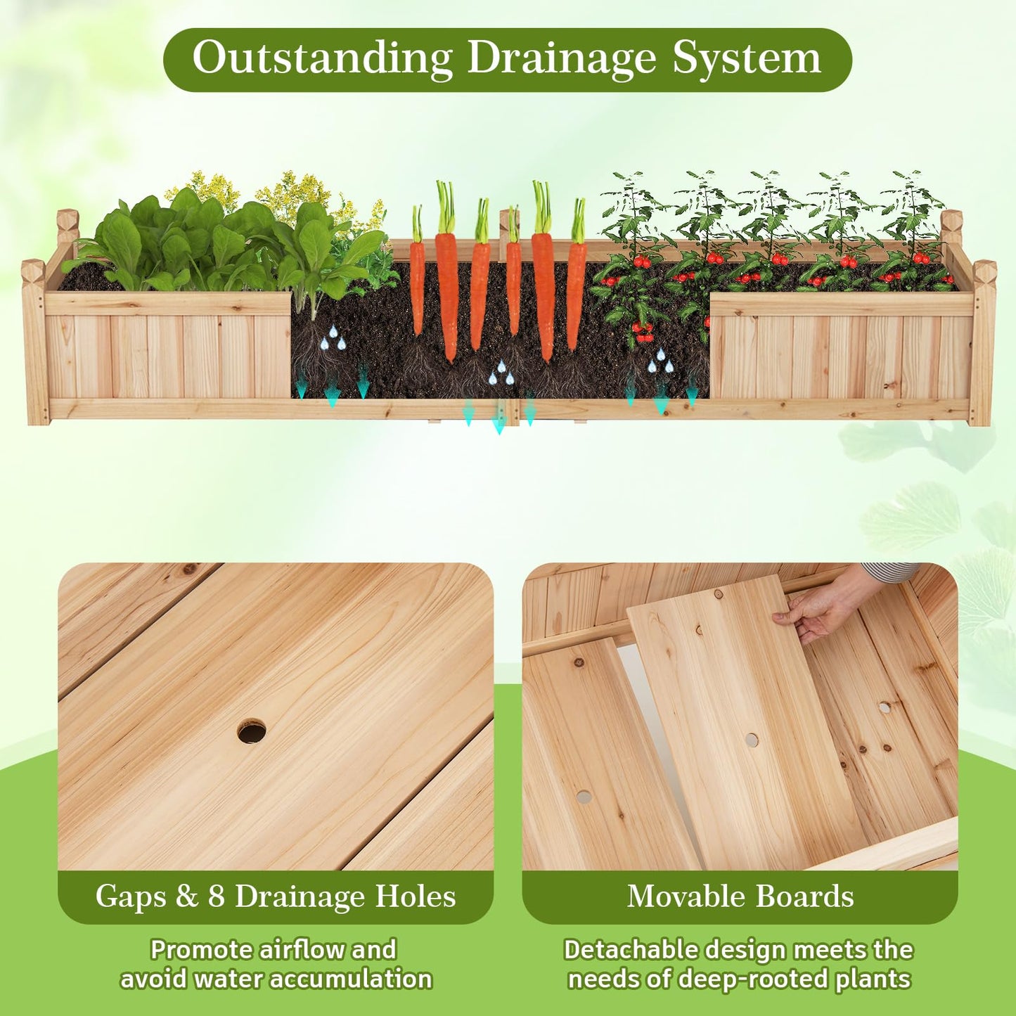 Wooden Planter Box Kit with Non woven Liner