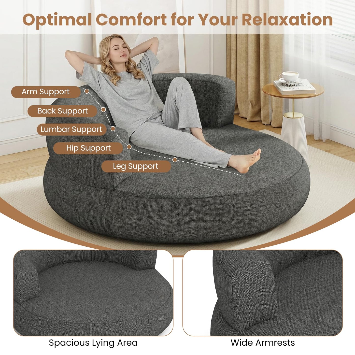 Inflatable Couch Inflatable Lounger Air Sofa with Detachable Cover