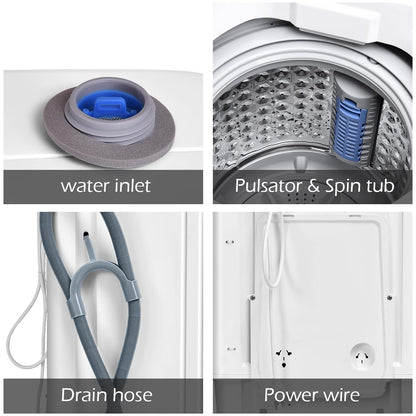 GiantexUK 2-in-1 Portable Washing Machine, Single Tub Washer and Spin Dryer (3.5kg Load, 6 Modes, 3 Levels)