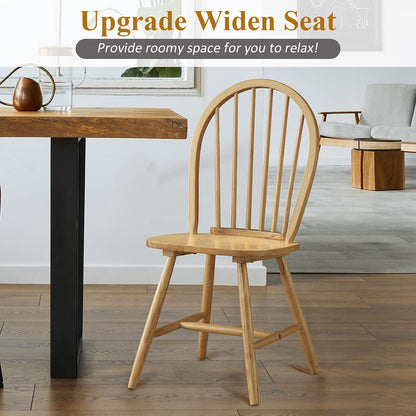 GiantexUK Set of 2/4 Wooden Chairs High Back Dining Chair Set