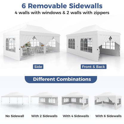 3m x 6m Outdoor Garden Shelter with 6 Sidewalls and Carrying Bag