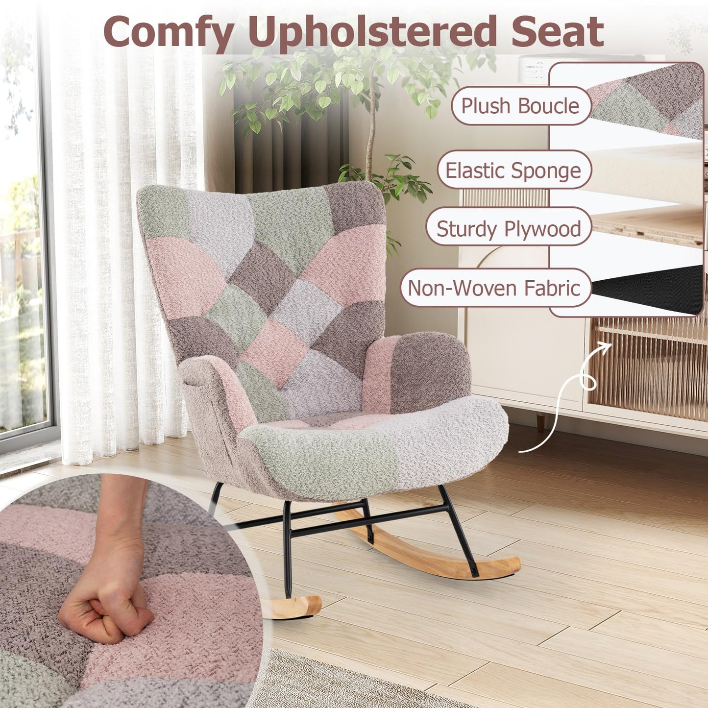 Relax Rocking Chair for Nursery Living Room Bedroom