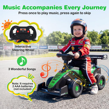 Ride on Car Toddler Sliding Car with 3 Songs Under-Seat Storage