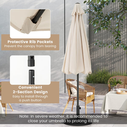 2.5M Heavy Duty Patio Umbrella with Crank Handle