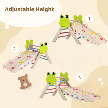 Kids Climbing Frame, Toddler Climbing Set with Arch, Reversible Ramp