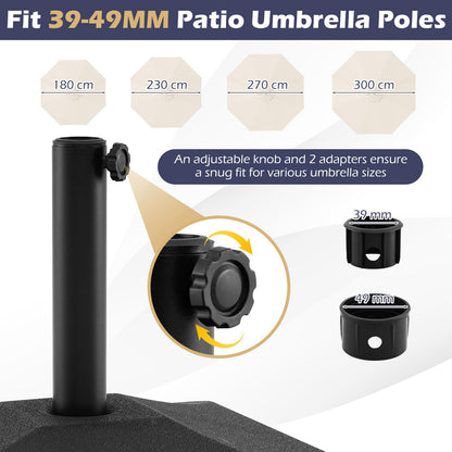 40KG Patio Parasol Base, Water and Sand Fillable Umbrella Stand