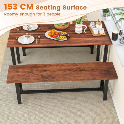 153CM Entryway Dining Bench 3 Person with Metal Frame