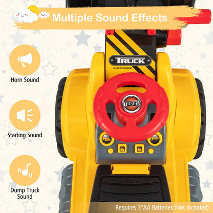Kids Ride On Bulldozer Toy with Adjustable Bucket and Sound