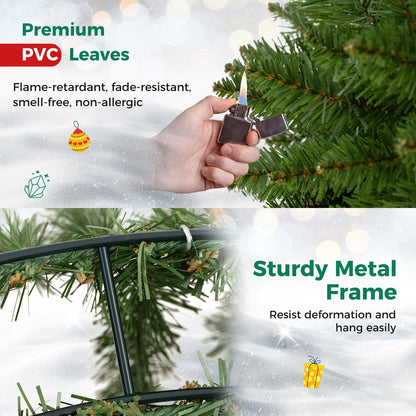 6PCS 36-76cm Nesting Christmas Wreaths Set