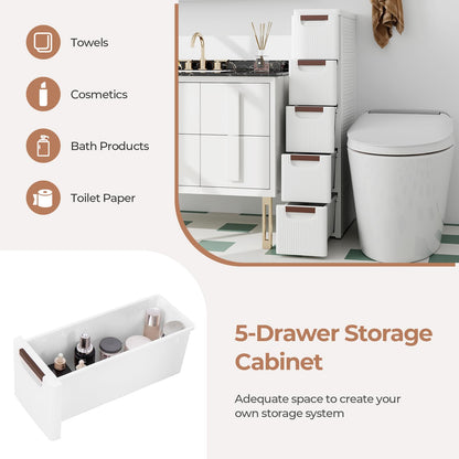 3/4/5-Drawer Narrow Storage Cabinet for Small Space