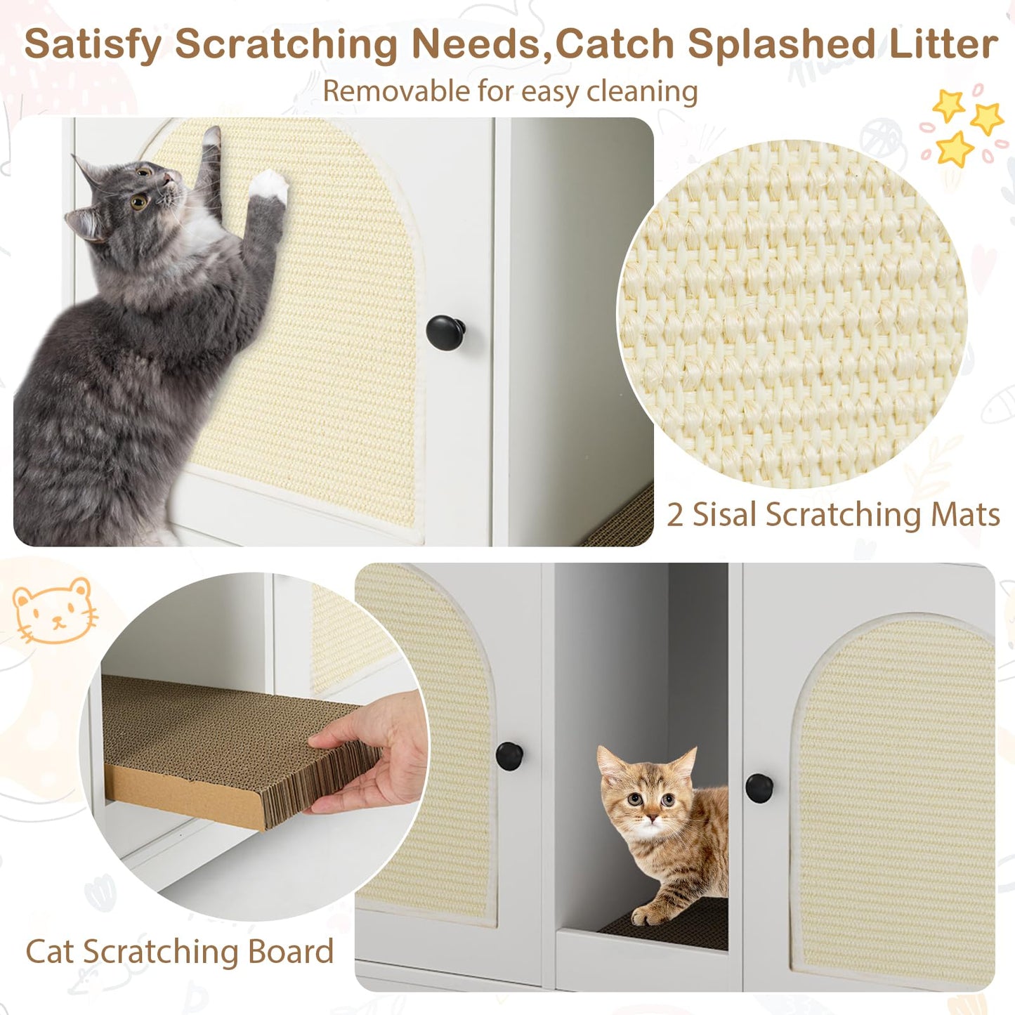 Indoor Cats Wooden Hidden Litter Box Furniture with Storage