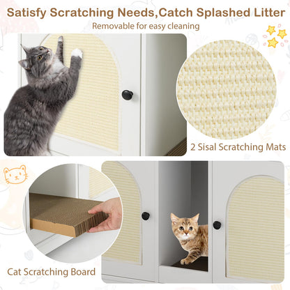 Indoor Cats Wooden Hidden Litter Box Furniture with Storage