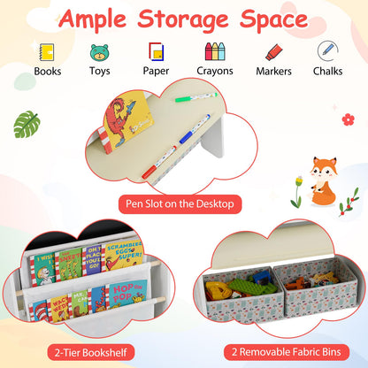 Kids Art Easel and Chair Set with Magnetic Whiteboard