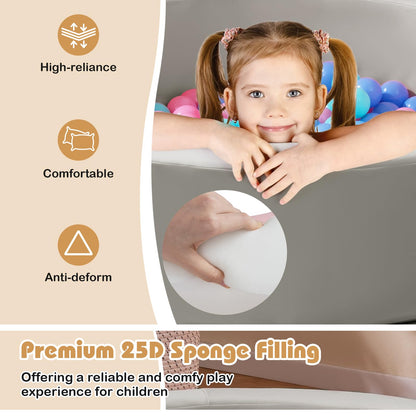 Ball Pit for Toddlers Baby Foam Ball Pit with Ocean Balls Soft Round Kids Ball Pool