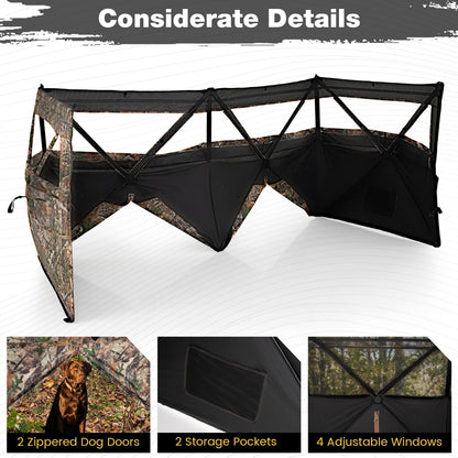 Pop Up Hunting Blind, Camouflage Ground Tent with Carrying Bag