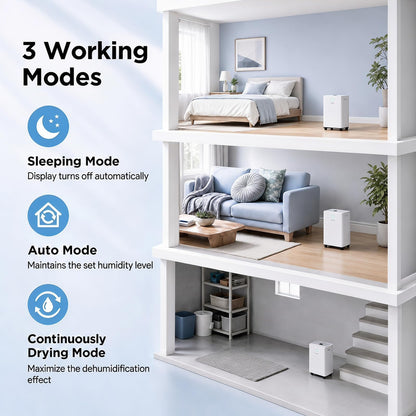 10L/Day Dehumidifier and Electric Dehumidifier with 3 Modes