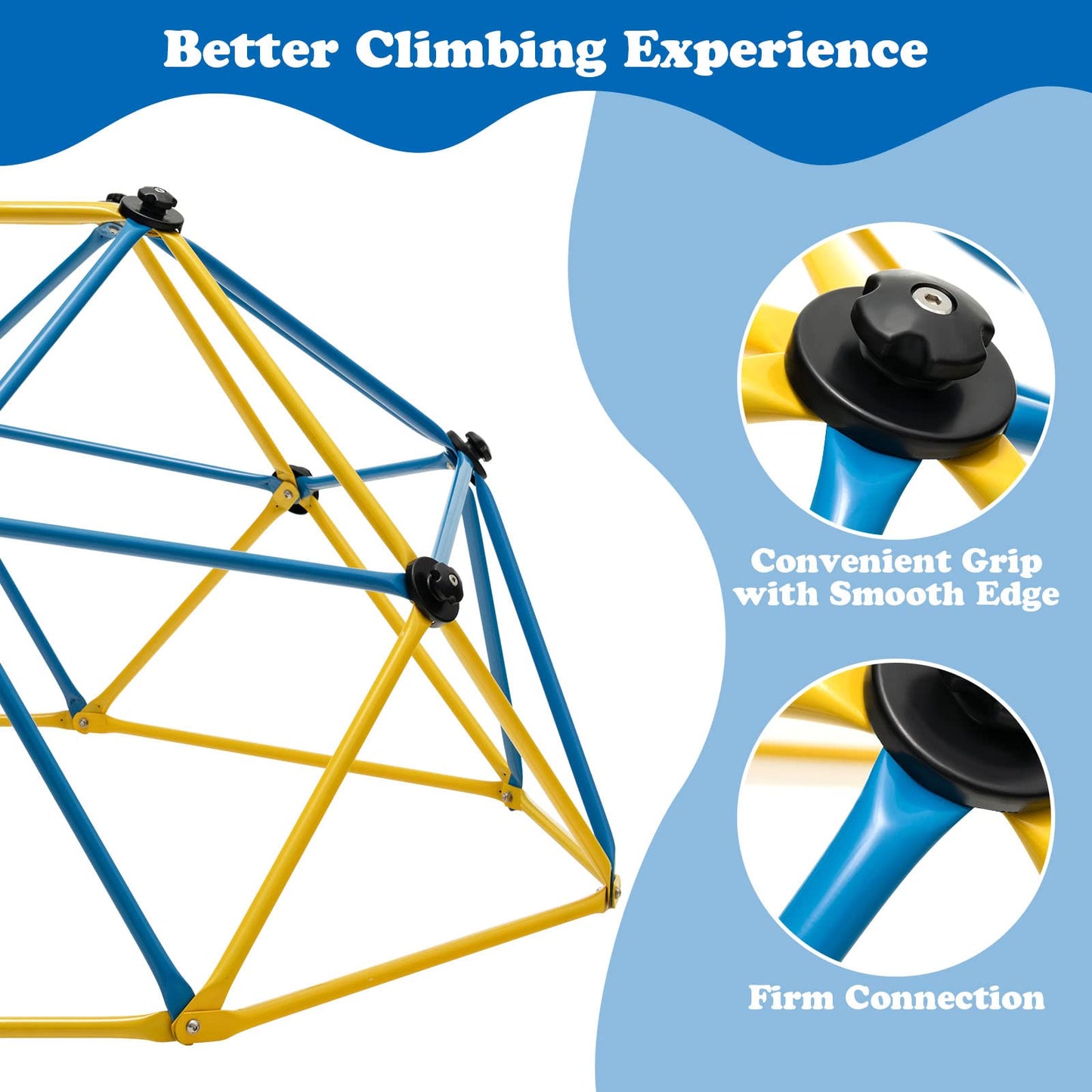 6FT Kids Geometric Dome Climber with Convenient Grip