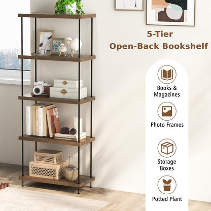5-Tier Multipurpose Display Rack with Metal Frame for Living Room Home Office