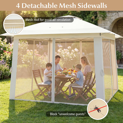 Pop up Gazebo, UPF50+ Sun-Protective Height Adjustable Pavilion Canopy Tent