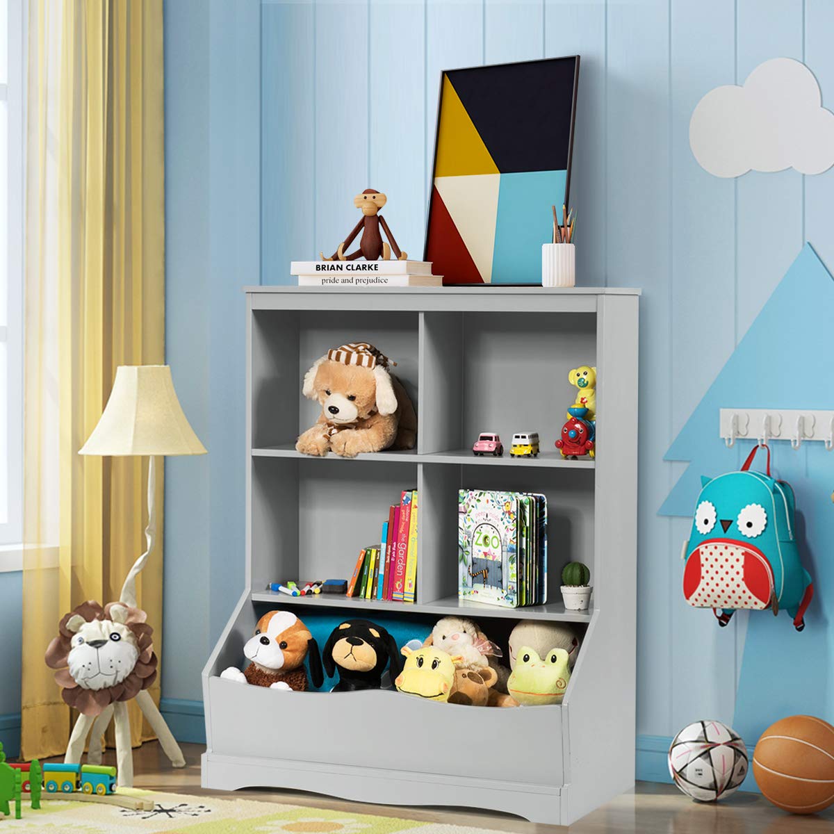 Kids Bookshelf and Toy Organizer