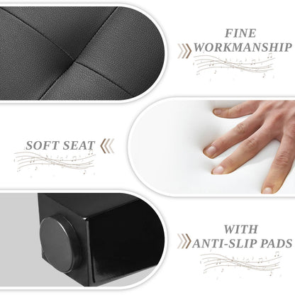 Height Adjustable Keyboard Duet Seat with Padded Cushion