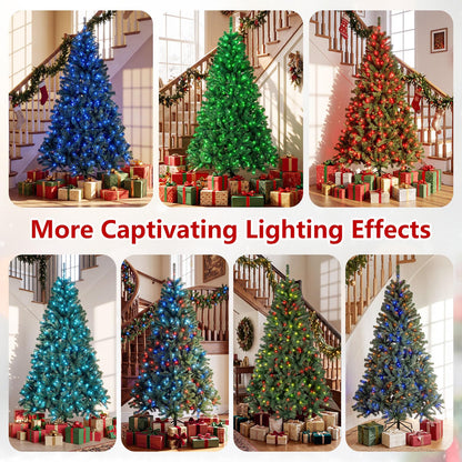 6FT Pre-lit Christmas Tree with 300 RGB LED Lights