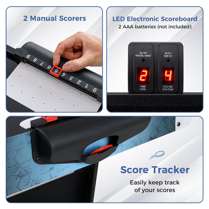144 CM Foldable Air Hockey Table with 2 Pucks for Kids and Adults