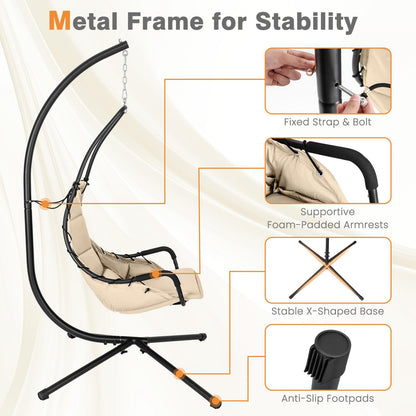 Hammock Swing Chair with Extra Large Padded Seat