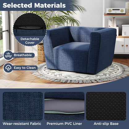 Inflatable Sofa Portable Blow Up Couch with Detachable Cover Single Lounger Air Sofa Chair