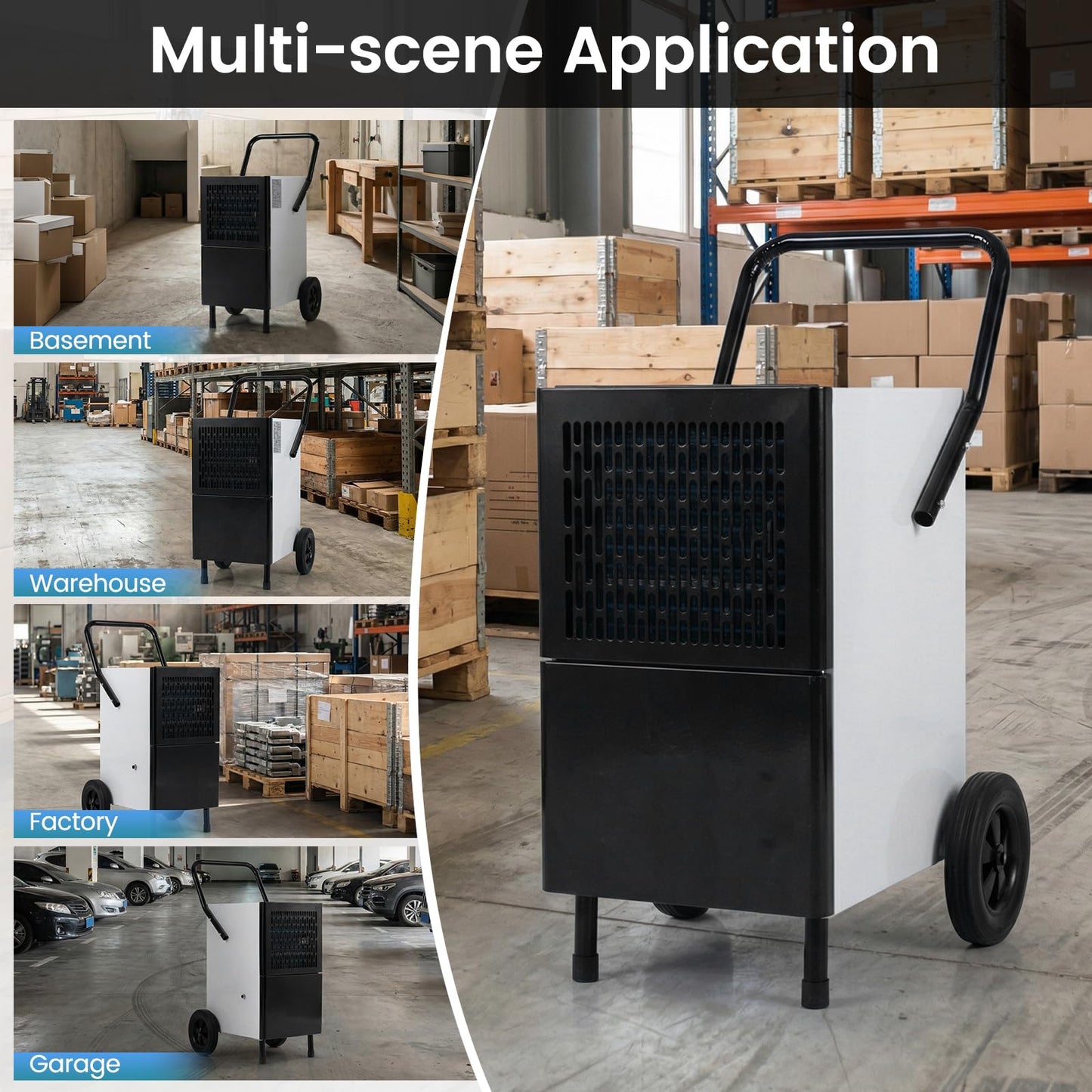 80L/Day Commercial Dehumidifier, 400m² Coverage Industrial Dehumidifiers