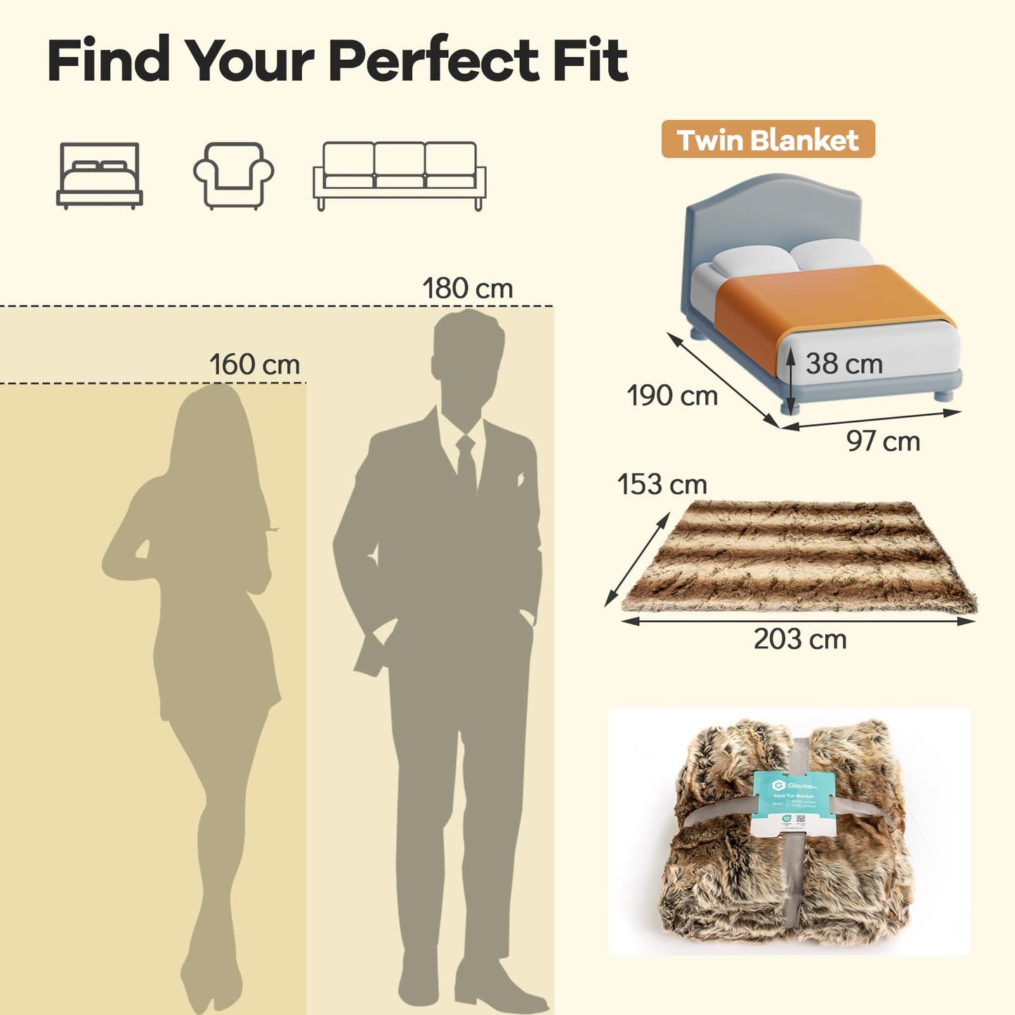 760GSM Soft Plush Fuzzy Luxury Faux Raccoon Fur Blanket