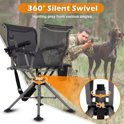 360° Swivel Folding Hunting Chairs with 3 Position Adjustable Legs