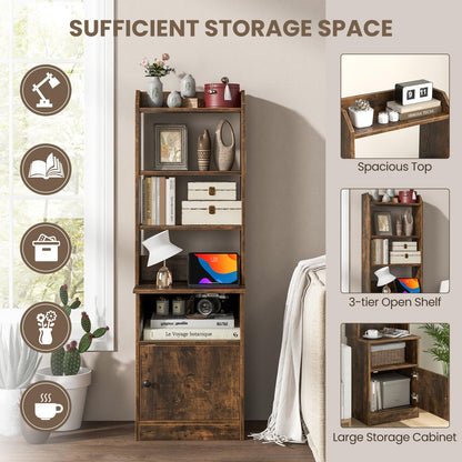 6-Tier Nightstand with Charging Station Bedside Tables Tall Night Stands