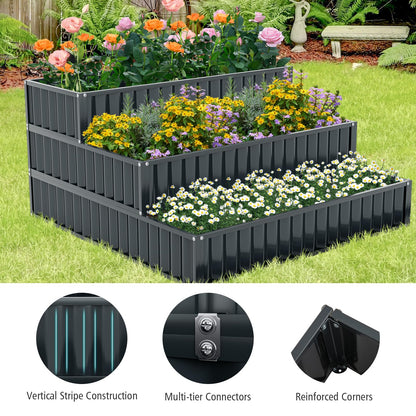 3-Tier Raised Garden Bed with Open ended Base for Vegetable Fruit Flower Herb