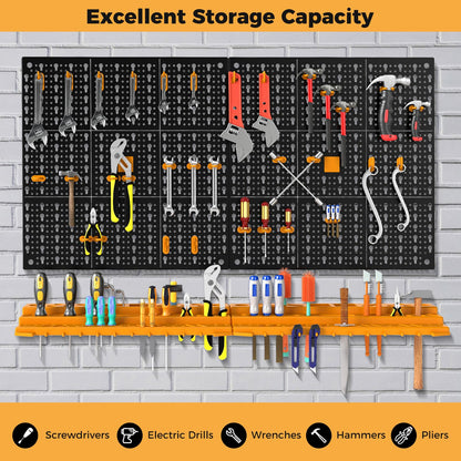 Wall Tool Storage Kit with 2 Storage Shelves and 50 Hooks
