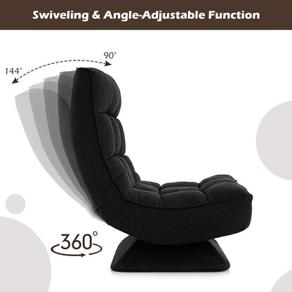 4-Position Adjustable Floor Chair with Swivel Base