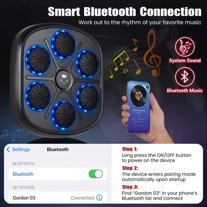 Music Boxing Machine, Wall Mounted Electronic Boxing Target with Gloves