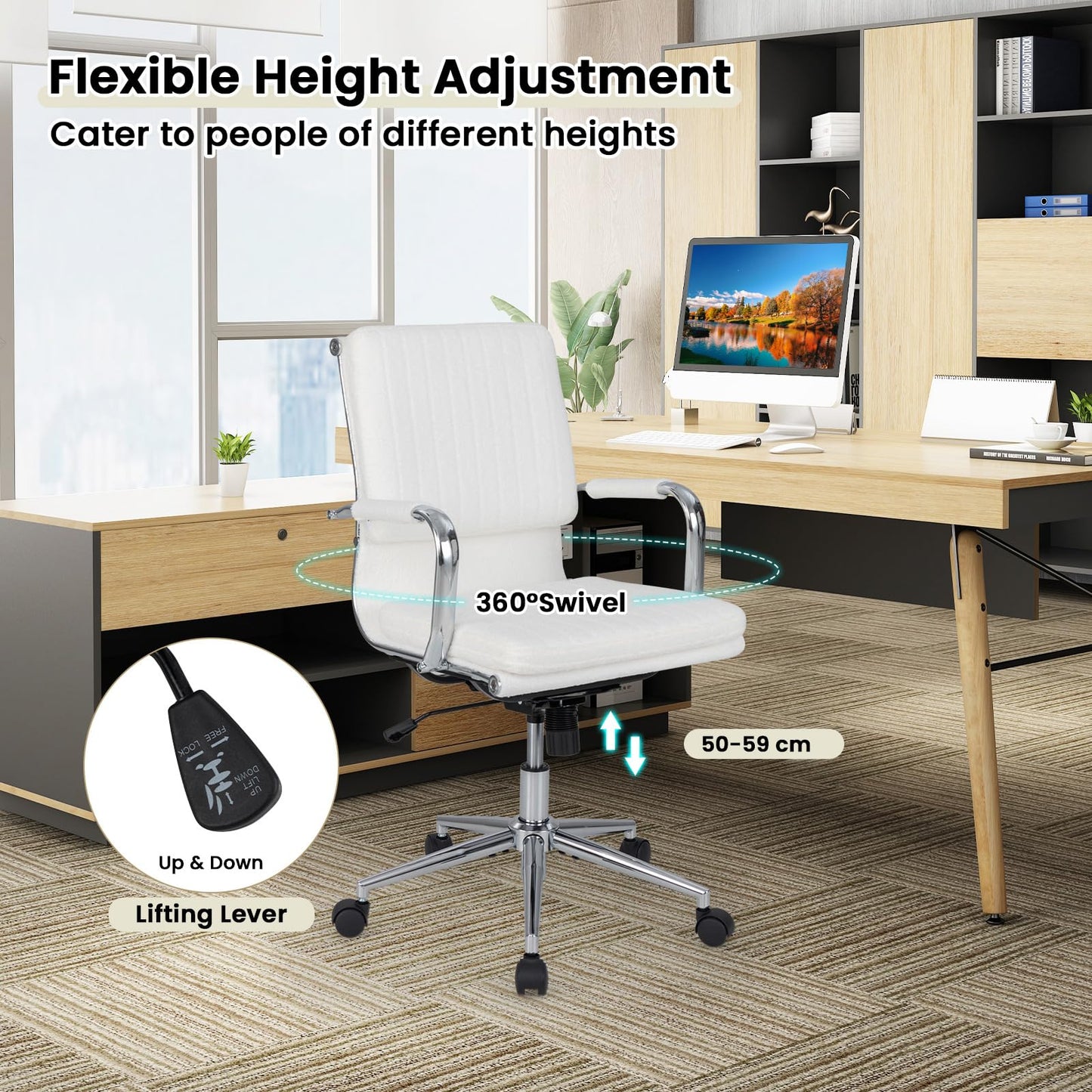 Ergonomic Computer Desk Chair with Rocking Backrest