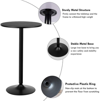 101cm Height Counter Bistro Pub Tables with Fixed Tabletop and Stable Base