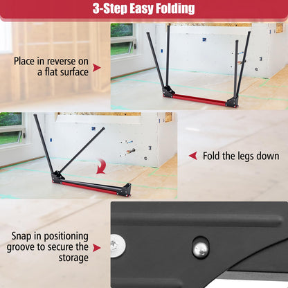 2 Pack Portable Saw Horse Work Table with Quick Open Legs and Support Arms