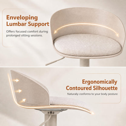 Swivel Bar Stools with Linen Seat