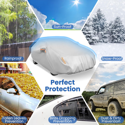 Car Cover for Automobiles Outdoor Full Cover with Cotton Lining Waterproof