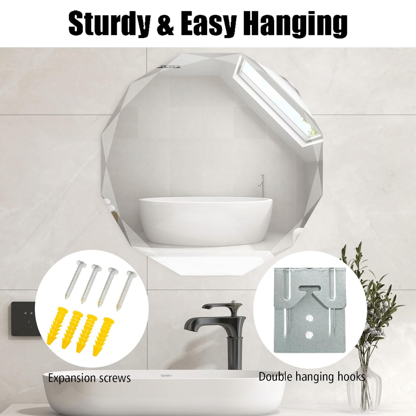 Premium Silver Polished Frameless Wall Mount Mirror