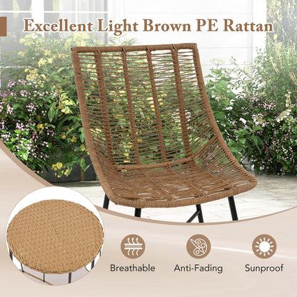 Outdoor Wicker Conversation Table Chair Sets for Garden Balcony Poolside